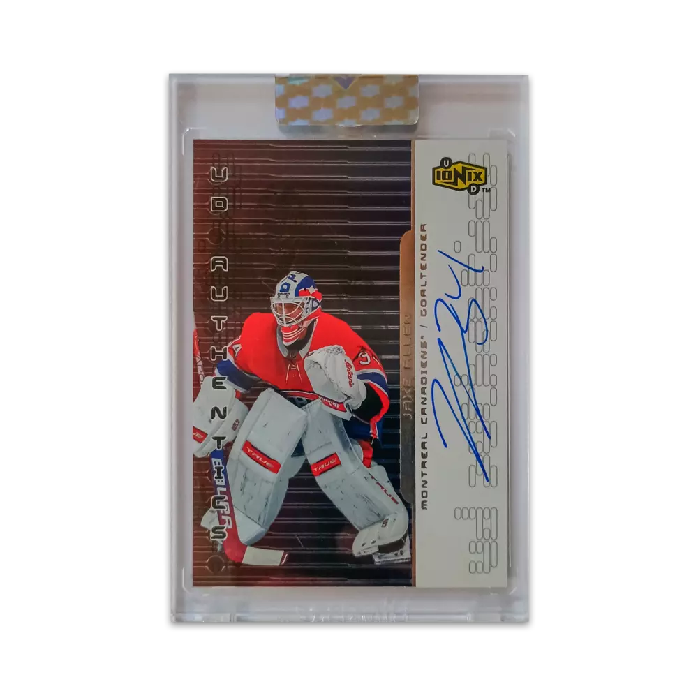 AUTO karta JAKE ALLEN 21-22 Clear Cut 99-00 Ionix UD Authentics Autograph číslo UA-JA